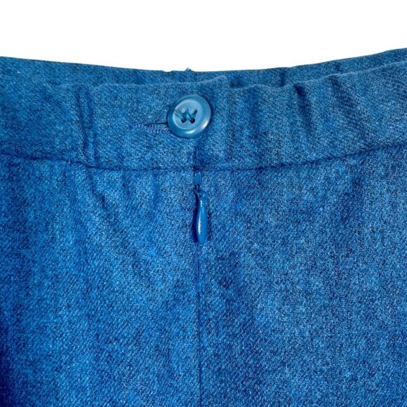 Vintage Pendleton 100% Virgin Wool 2-Piece Midi Skirt Suit Set Blue Blazer 8/12 - Picture 9 of 16